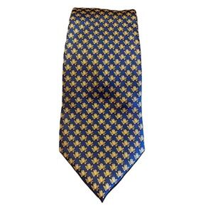 Via Condotti Roma Made in Italy‎ Yellow Frog Printed Anchor Neck Tie Mens 62"×4"